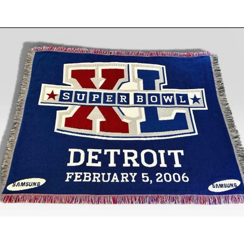 SUPER BOWL XL(40) 2006 Detroit Vintage Collectible Throw Blanket 60x46